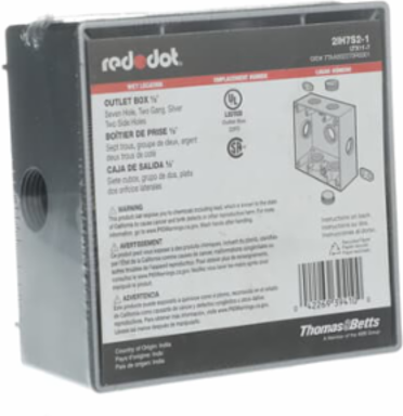 2-GANG UNIV WP BX 31.8CU 7HOLE 2SDE