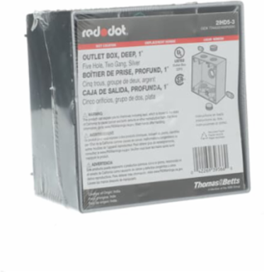 Two Gang Deep Universal Weatherproof Box 36 Cubic Inch Silver Aluminum