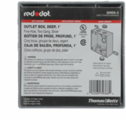 Two Gang Deep Universal Weatherproof Box 36 Cubic Inch Silver Aluminum