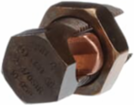 High Strength Split-Bolt Connector 4/0 Str to 2 Sol, Bronze Alloy