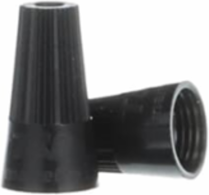 High Temperature Twist-On Wire Connector, Black, #22-#16, 300 V