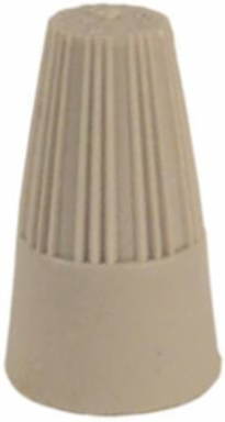 Gray Non-Winged Wire Connector, Polypropylene, Size Min 1 #22 + 1 #20, Max 3 #16, 100 Pieces