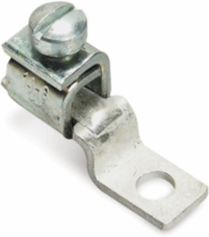 One-Hole Lug Connector, Copper for 14-6 AWG, #10 Bolt, Steel Cadmium Plated