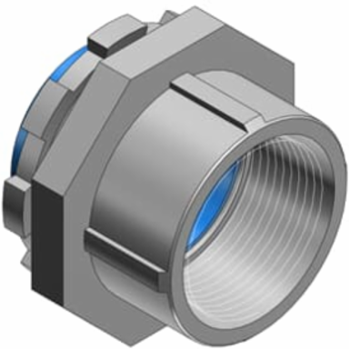 Steel Hub Connector 1/2 Inch, Zinc Plated, Nylon Insulated, UL Listed 105 C