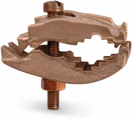 Bronze Ground Clamp, 1/2-3/4 Inch Water Pipe Size, 1/2-1 Inch Rod Size