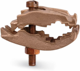 Bronze Ground Clamp, 1/2-3/4 Inch Water Pipe Size, 1/2-1 Inch Rod Size
