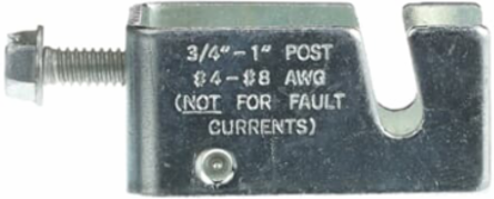 Signal Reference Ground Clamp for #8 - #4 AWG, Fits 3/4 Inch Square & 1 Inch Round Posts