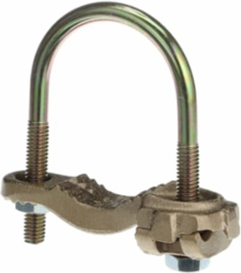 Waterpipe Ground Clamp 4-4/0 Wire Range, 1-1/4 to 2 Inch Pipe, Bronze