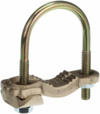 Waterpipe Ground Clamp 4-4/0 Wire Range, 1-1/4 to 2 Inch Pipe, Bronze