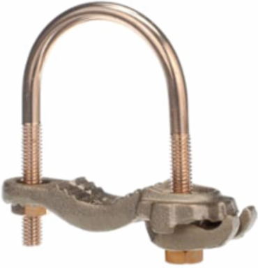 Water Pipe Ground Clamp, 1-1/4 to 2 Inch, Bronze Material, Non-Insulated