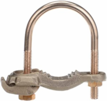 Water Pipe Ground Clamp, 1-1/4 to 2 Inch, Bronze Material, Non-Insulated
