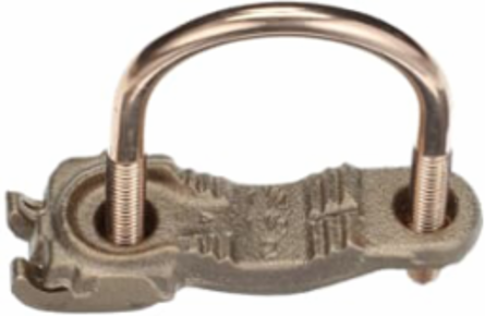 Water Pipe Ground Clamp, 1-1/4 to 2 Inch, Bronze Material, Non-Insulated