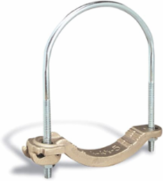 Water Pipe Ground Clamp, 1-1/4 to 2 Inch, Bronze Material, Non-Insulated