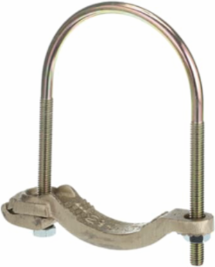 Waterpipe Ground Clamp 4 - 4/0, 2-1/2 Inch - 3-1/2 Inch, Bronze Saddle