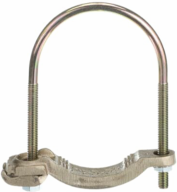 Waterpipe Ground Clamp 4 - 4/0, 2-1/2 Inch - 3-1/2 Inch, Bronze Saddle