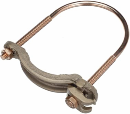 Water Pipe Ground Clamp 2-1/2 Inch to 3-1/2 Inch, Bronze U-Bolt, UL Listed