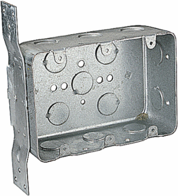Three Gang Drawn Style Device Box, 5-13/16 Inch x 4 Inch x 2-1/8 Inch, Steel
