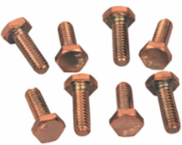 Silicon Bronze Hex Head Bolt 1/2 Inch Diameter, 2 Inch Length