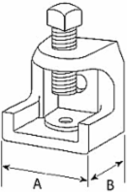 Beam Clamps 1-1/8 Inch Length, 5/8 Inch Jaw Opening, Malleable Iron