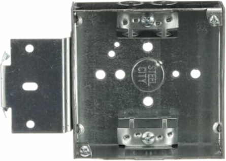 4 Inch Square Electrical Box, 21 Cubic Inches, Steel with 8 Knockouts