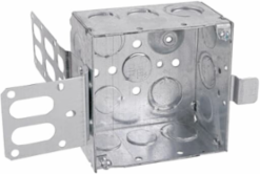 Square Outlet Box 4 Inch x 2-1/8 Inch Deep, Galvanized Steel, 30.3 in3 Volume