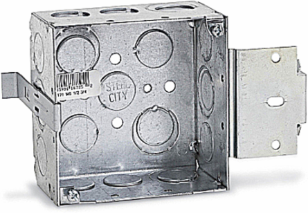 Square Outlet Box, 4 Inch x 4 Inch x 2-1/8 Inch, 30.3 Cu In, Steel