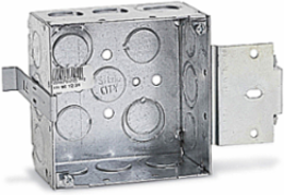 Square Outlet Box, 4 Inch x 4 Inch x 2-1/8 Inch, 30.3 Cu In, Steel