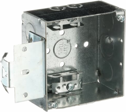 4 Inch Square Electrical Outlet Box, 30.3 in³, Pre-Galvanized Steel