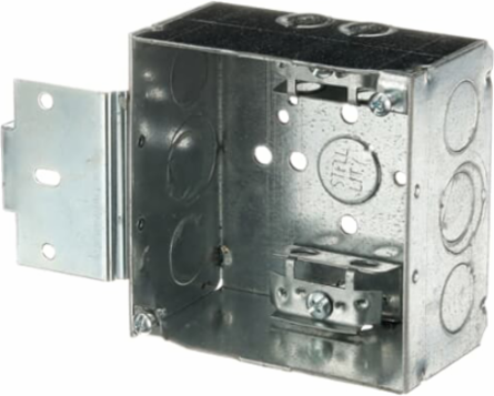 4 Inch Square Electrical Outlet Box, 30.3 in³, Pre-Galvanized Steel