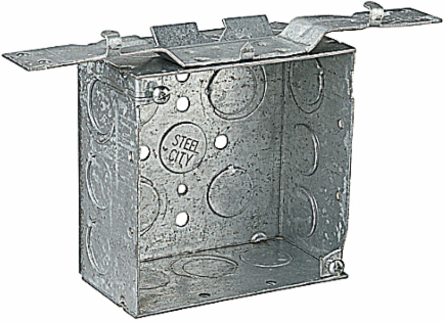 Square Outlet Box, 4 Inch x 2-1/8 Inch, 30.3 Cubic Inches, Steel
