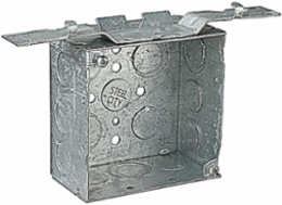Square Outlet Box, 4 Inch x 2-1/8 Inch, 30.3 Cubic Inches, Steel