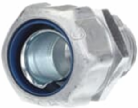 1/2 Inch Aluminum Liquidtight Connector, Non-Insulated, Zinc Plated