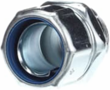 1 Inch Straight Steel Liquidtight Connector, Non-insulated, Electro Zinc Plated