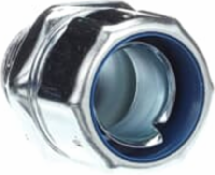 1 Inch Straight Steel Liquidtight Connector, Non-insulated, Electro Zinc Plated