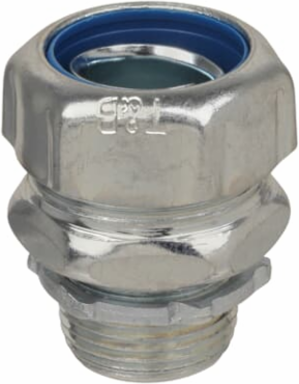 1 Inch Straight Steel Liquidtight Connector, Non-insulated, Electro Zinc Plated