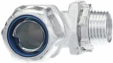 1/2 Inch 90 Degree Aluminum Liquidtight Connector, Non-Insulated, Corrosion-Resistant