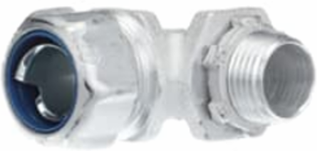 1/2 Inch 90 Degree Aluminum Liquidtight Connector, Non-Insulated, Corrosion-Resistant