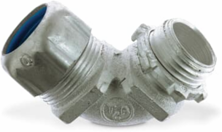 1/2 Inch 90 Degree Aluminum Liquidtight Connector, Non-Insulated, Corrosion-Resistant