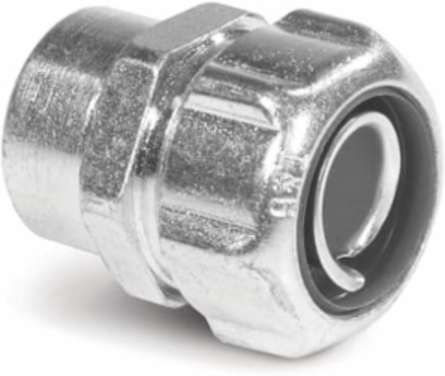 1 Inch Steel Liquidtight Female Hub Adapter, Grounding Connectors-Straight
