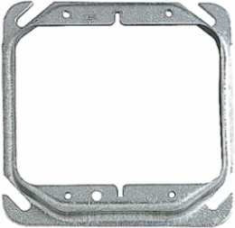 Two Gang Square Outlet Box Cover, 4 Inch x 5/8 Inch Raised, Pre-Galvanized Steel, Pack of 25
