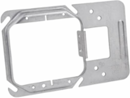 Two Gang Box Support Cover, 4 Inch Square x 1/2 Inch Deep, Pre-Galvanized Steel