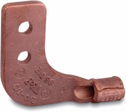 E-Z-Ground Flat Surf Ground Clamp 1/0-2/0 AWG, Bolt Hole 3/8 Inch