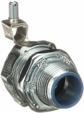3/4 Inch Steel Liquidtight Insulated Connector with Revolver Lug for Ground Wire