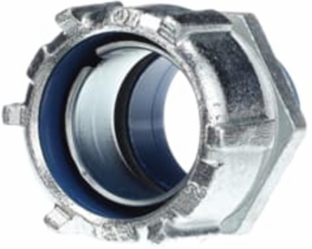 2 Inch Straight Malleable Iron Insulated Liquidtight Connector, Electro Zinc Plated