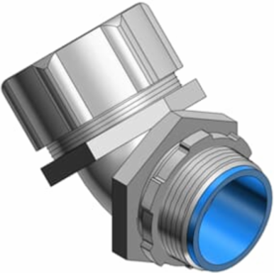 3/8 Inch 45 Degree Malleable Iron Insulated Connector, UL Listed