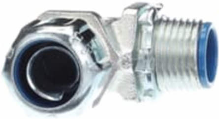 3/8 Inch 90 Degree Malleable Iron Insulated Liquidtight Connector, UL Listed