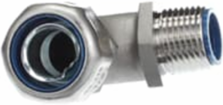 1/2 Inch Liquidtight 90 Degree Fitting, 316 Stainless Steel, NEMA Ratings 3, 4X, Temp 105 C