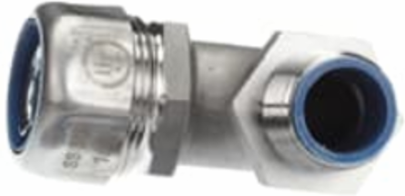 1/2 Inch Liquidtight 90 Degree Fitting, 316 Stainless Steel, NEMA Ratings 3, 4X, Temp 105 C