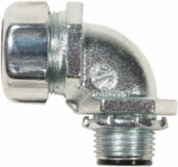 3/4 Inch 90 Degree Malleable Iron Insulated Connector, Zinc Plated