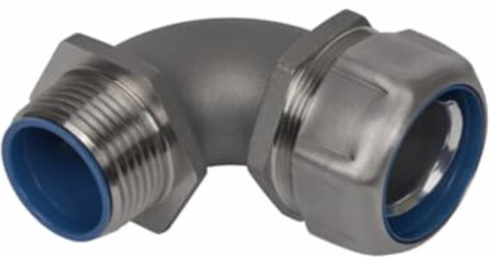 3/4 Inch Liquidtight Fitting, 90 Degree, 316 Stainless Steel, NEMA Ratings 3-4X
